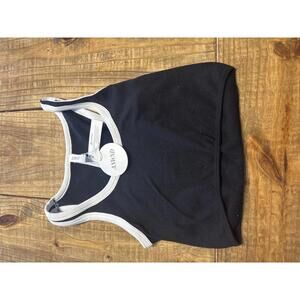 New ANWND Black and White Trim Crop Tank Top Size Small Medium Women's ladies